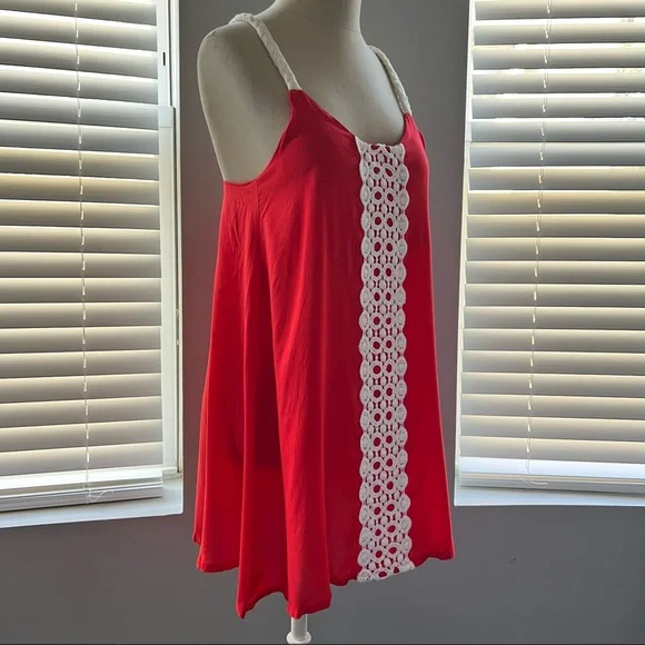 Tomato Tunic with Crochet Accent - Picture 3 of 5